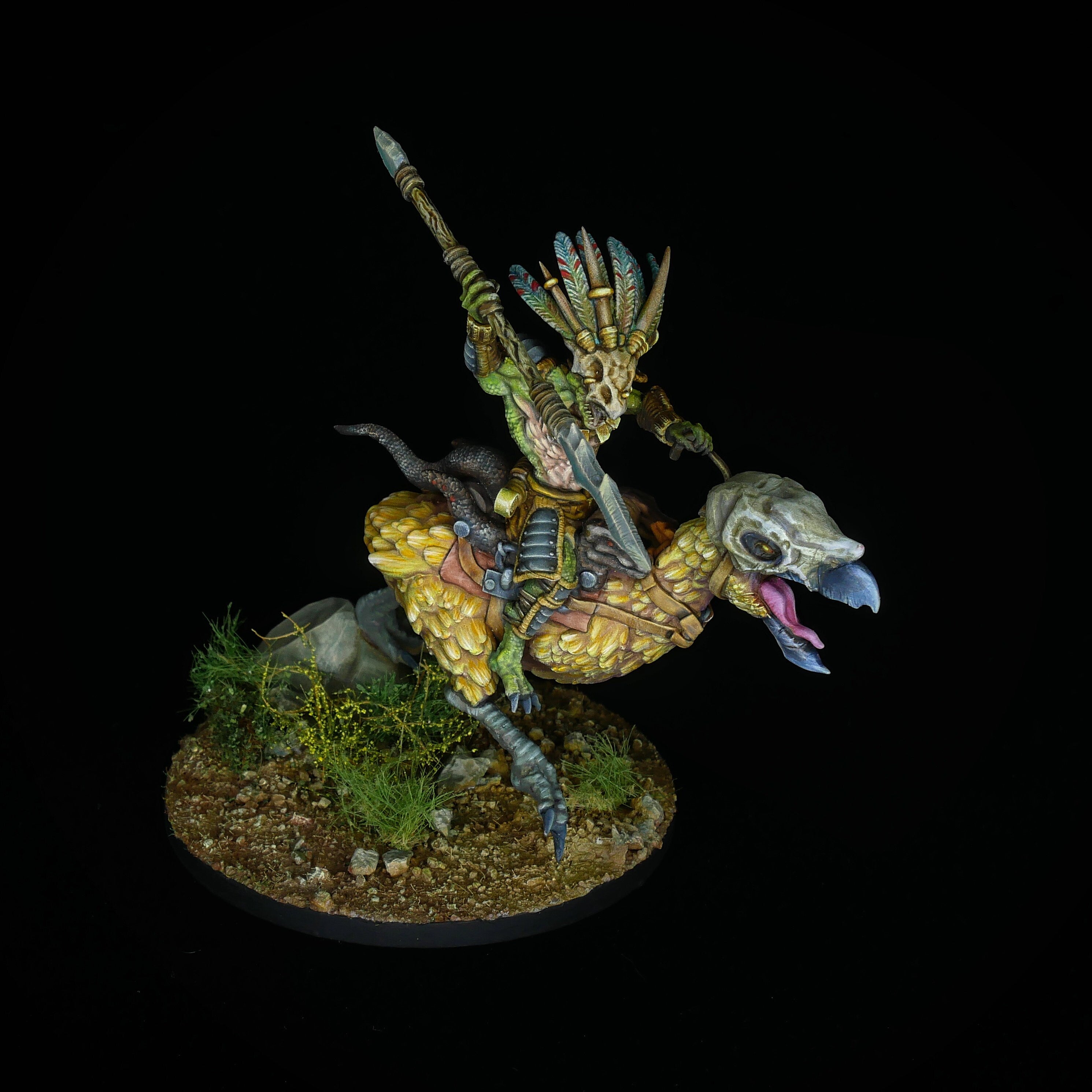 Lizardfolk Terrorbird Rider: Tabletop Gaming Miniature (Resin 3D Print)
