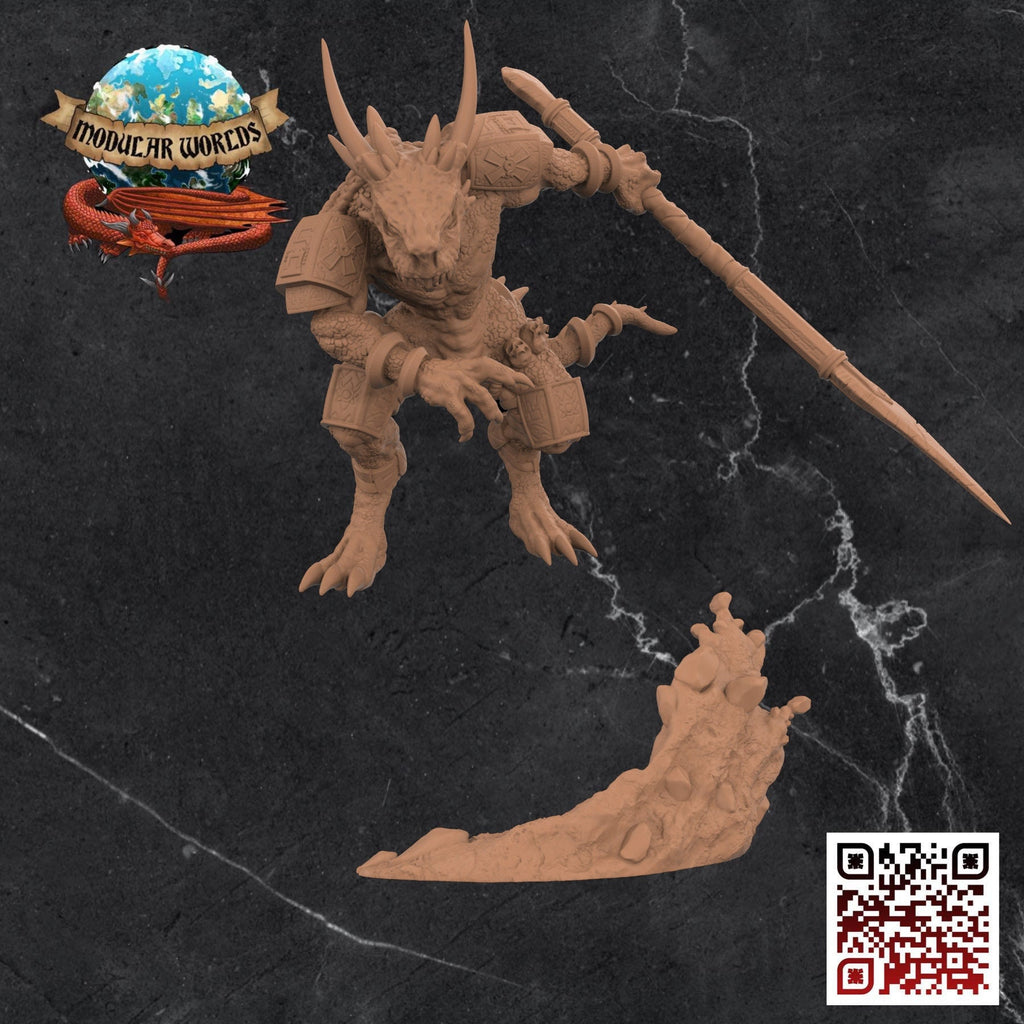 Lizardfolk Bodyguard Miniature for D&D, Pathfinder