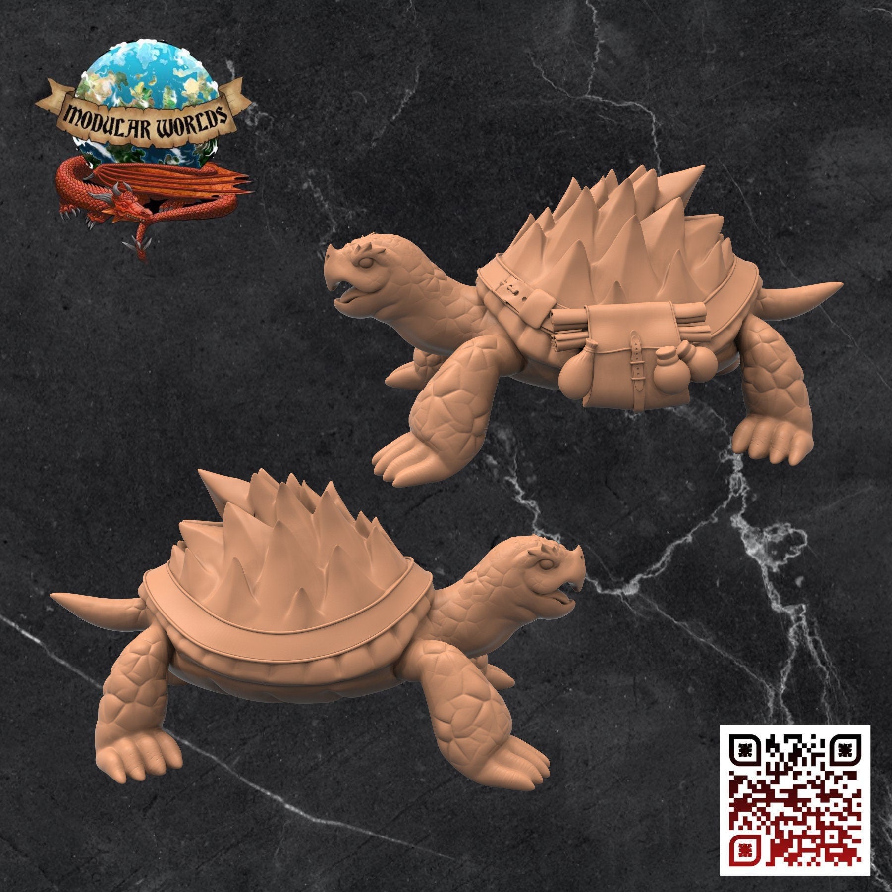 Giant Tortoise Familiar: Tabletop Gaming Miniature (Resin 3D Print)