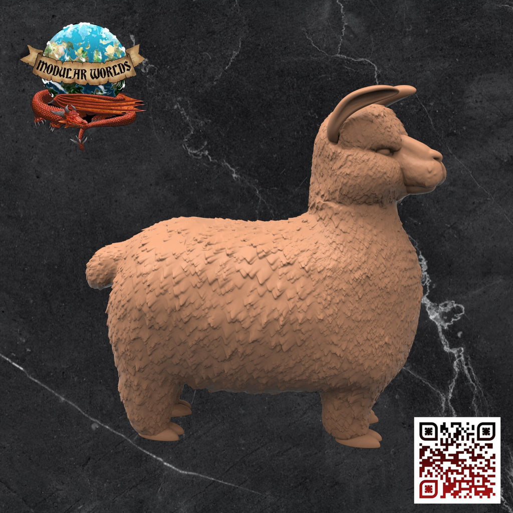 Chubby Llama: Tabletop Gaming Miniature (Resin 3D Print)