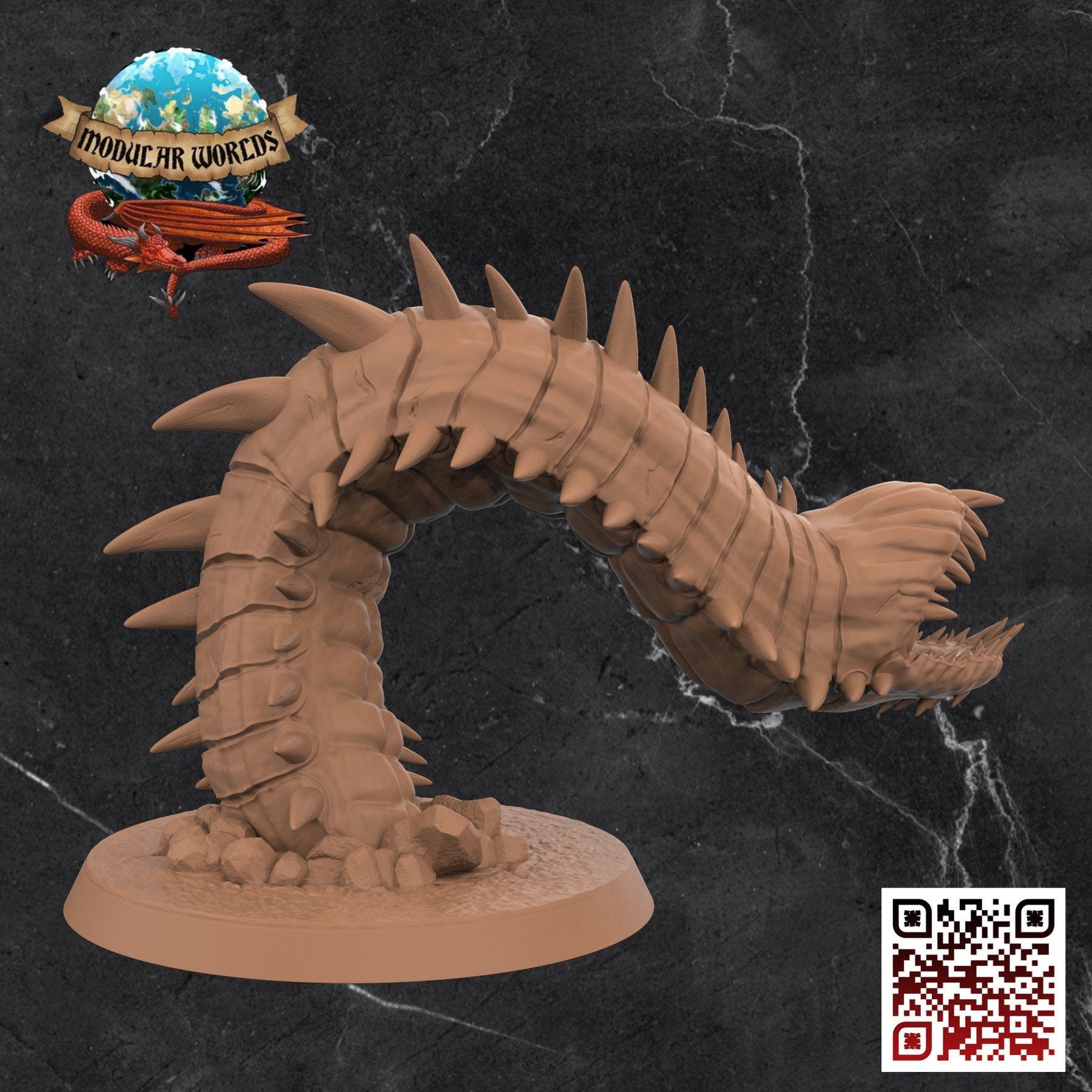 Purple Worm: Tabletop Gaming Miniature (Resin 3D Print)