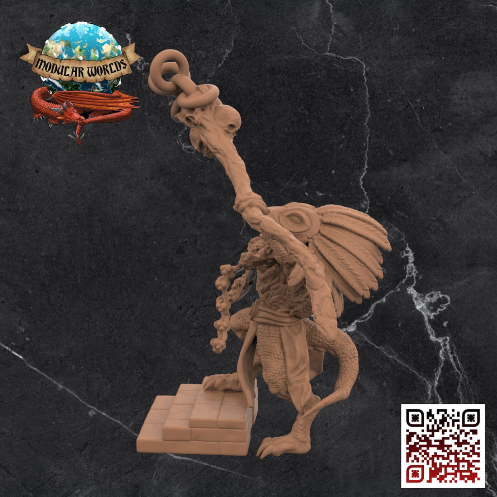 Lizardfolk Shaman: Tabletop Gaming Miniature (Resin 3D Print)