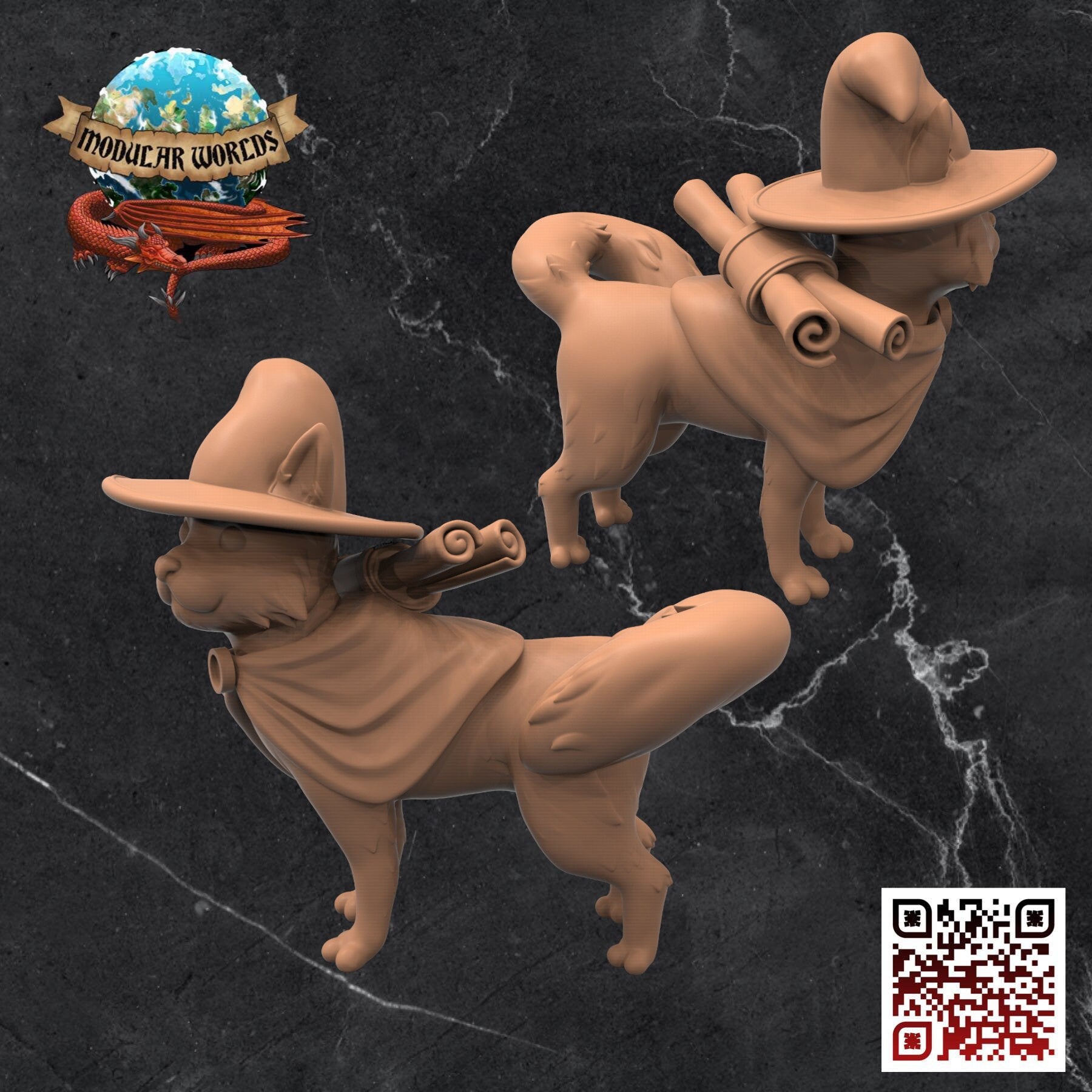 Cat Familiar: Tabletop Gaming Miniature (Resin 3D Print)