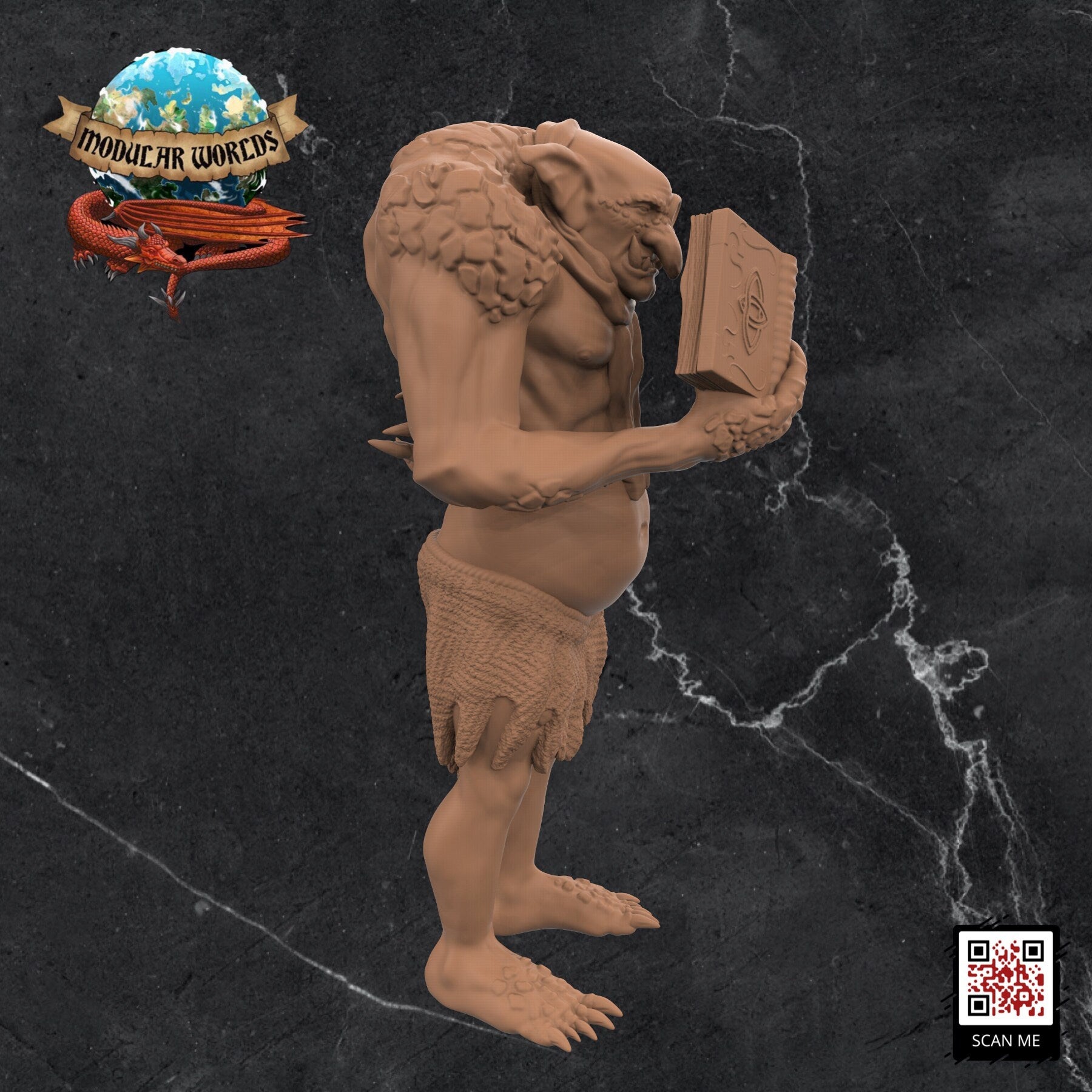 Troll Academist: Tabletop Gaming Miniature (Resin 3D Print)