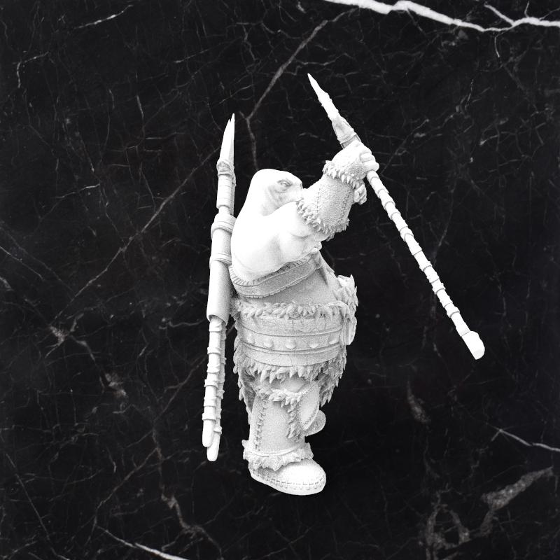 Walrusfolk Chieftain: Tabletop Gaming Miniature (Resin 3D Print)