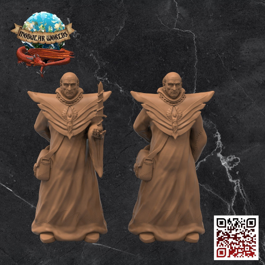 Arthur Glintleaf - Human Priest x 2: Tabletop Gaming Miniature (Resin 3D Print)
