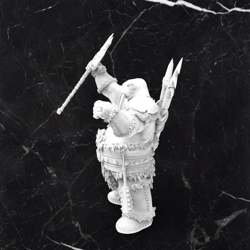 Walrusfolk Chieftain: Tabletop Gaming Miniature (Resin 3D Print)