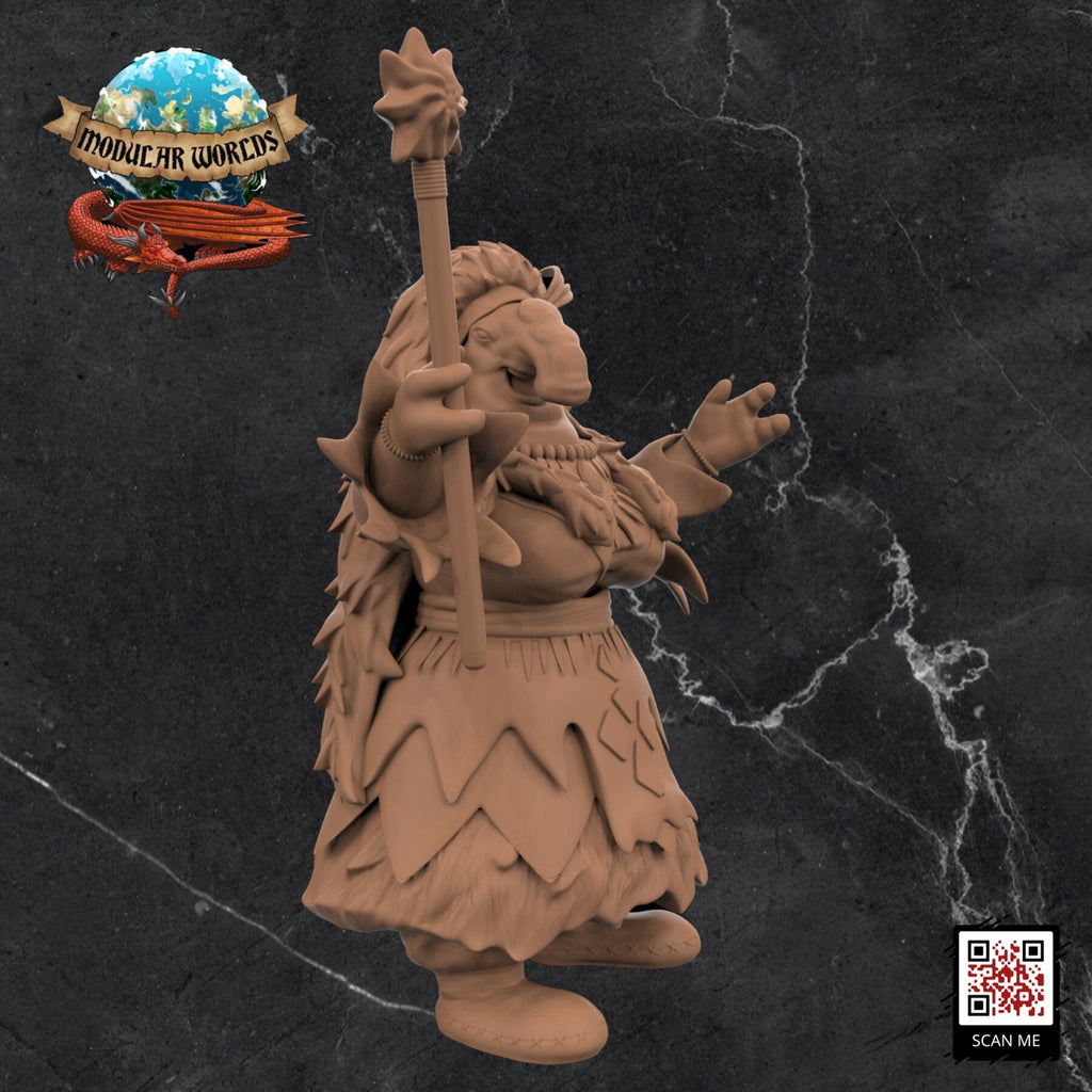 Elephant Seal Shaman: Tabletop Gaming Miniature (Resin 3D Print)