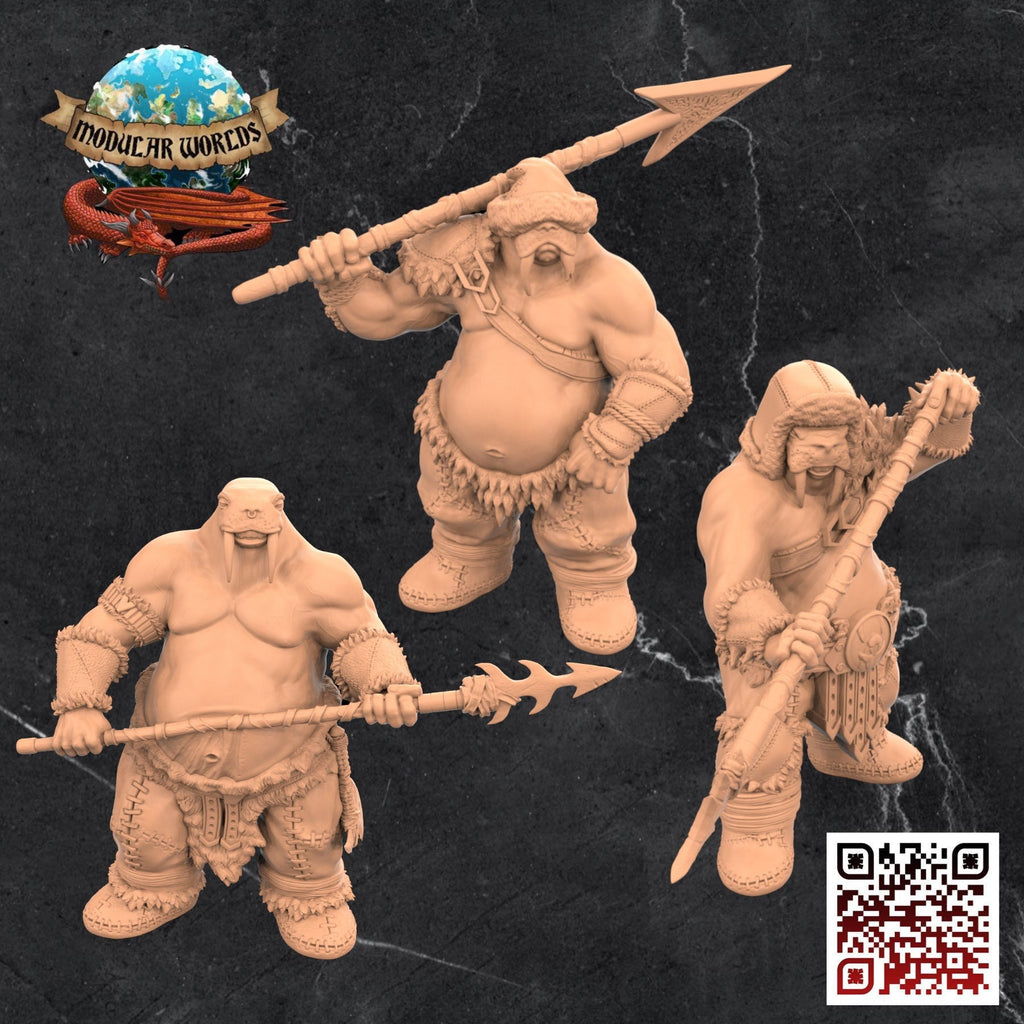 Walrusfolk Soldier : Tabletop Gaming Miniature (Resin 3D Print)