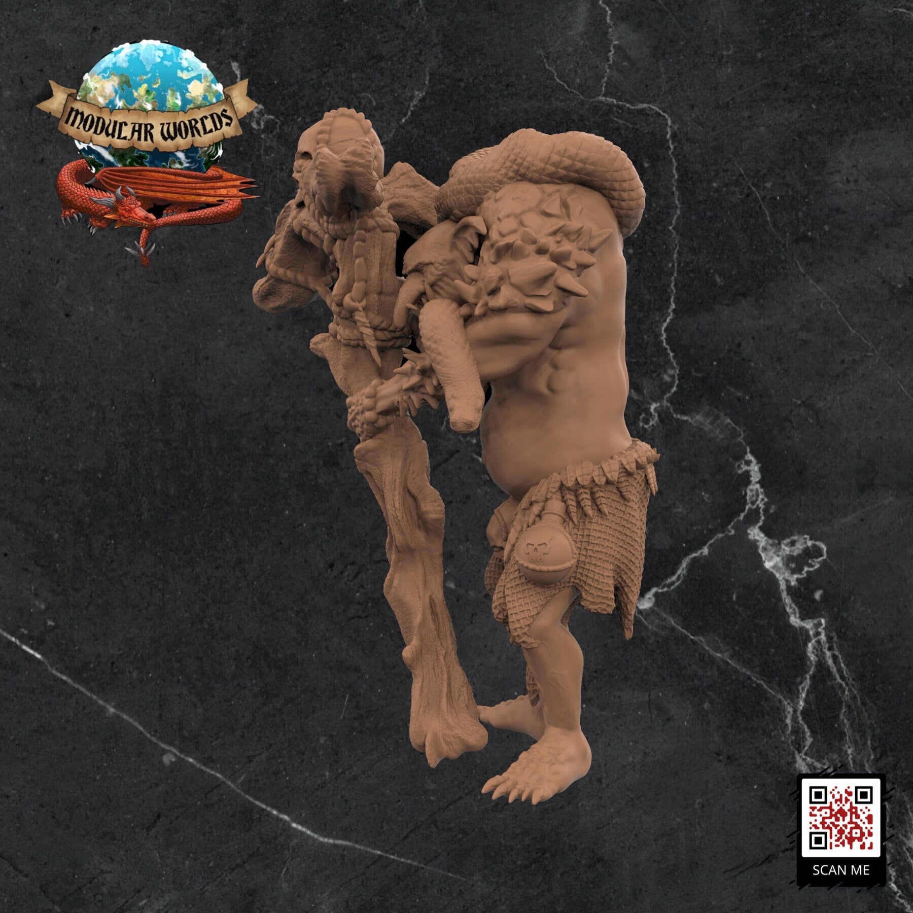 Troll Druid: Tabletop Gaming Miniature (Resin 3D Print)