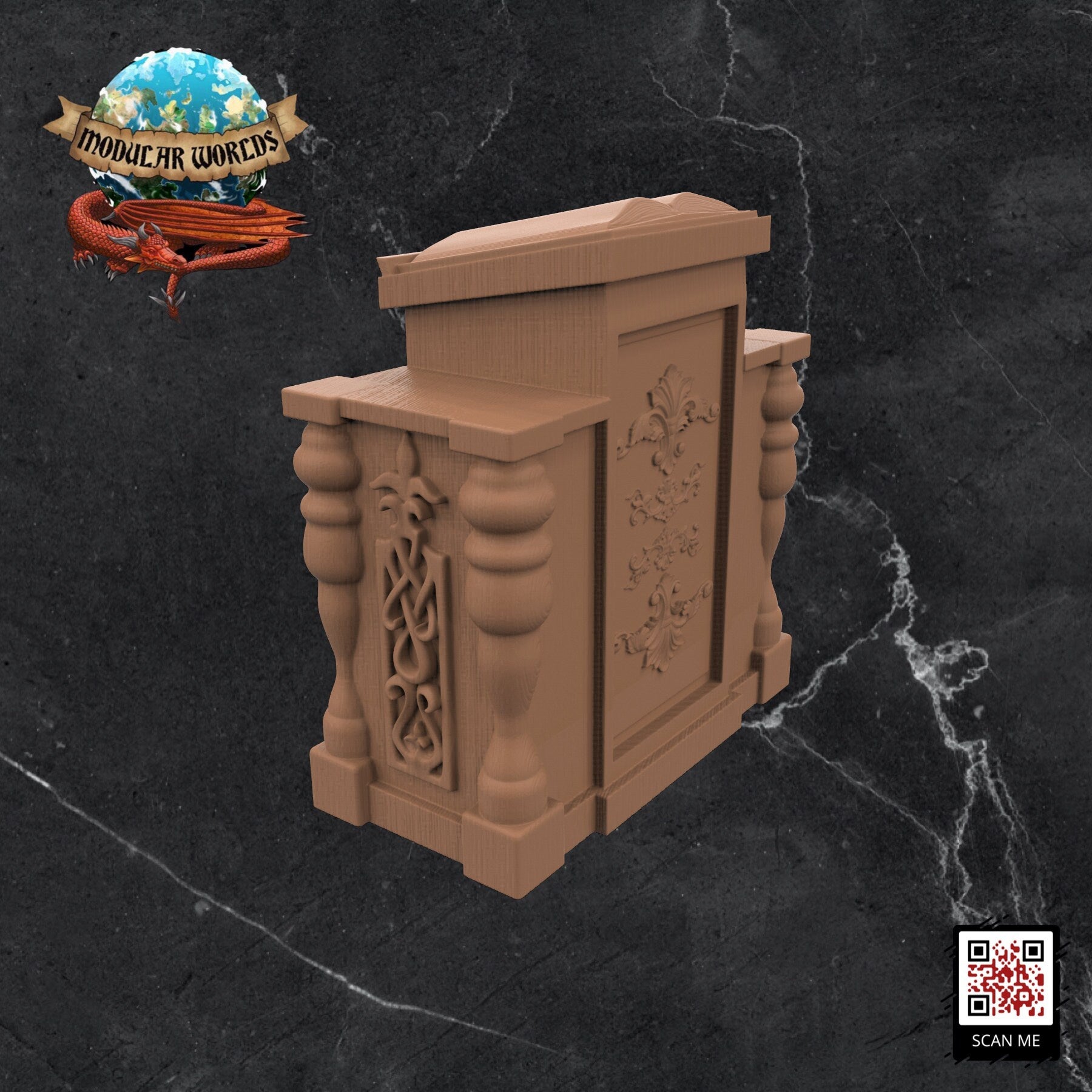 Church Altar & Pews: Tabletop Gaming Miniature (Resin 3D Print)