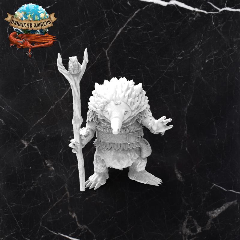 Echidna Druid: Tabletop Gaming Miniature (Resin 3D Print)