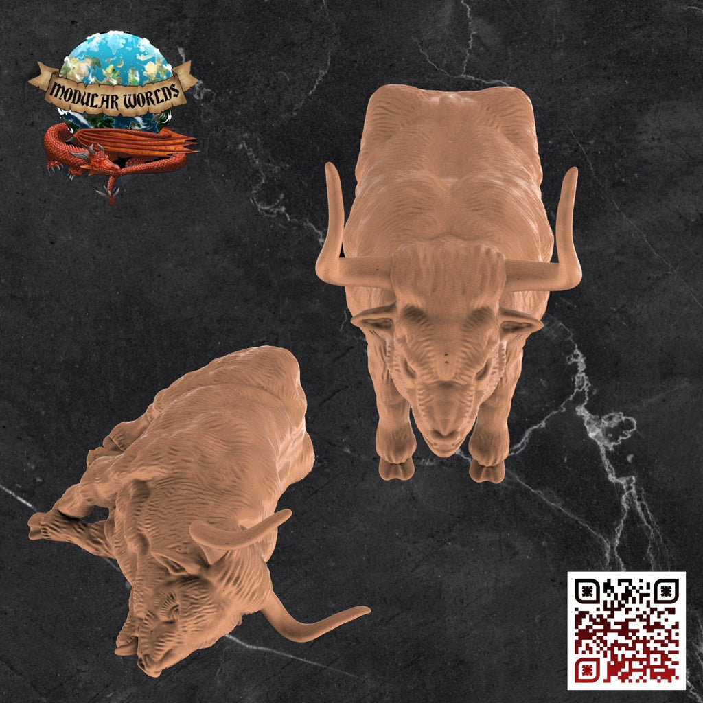 Draft Oxen & Corpse Set: Tabletop Gaming Miniature (Resin 3D Print)