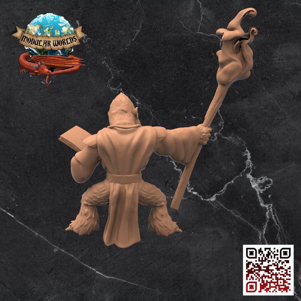 Apefolk Wizard: Tabletop Gaming Miniature (Resin 3D Print)