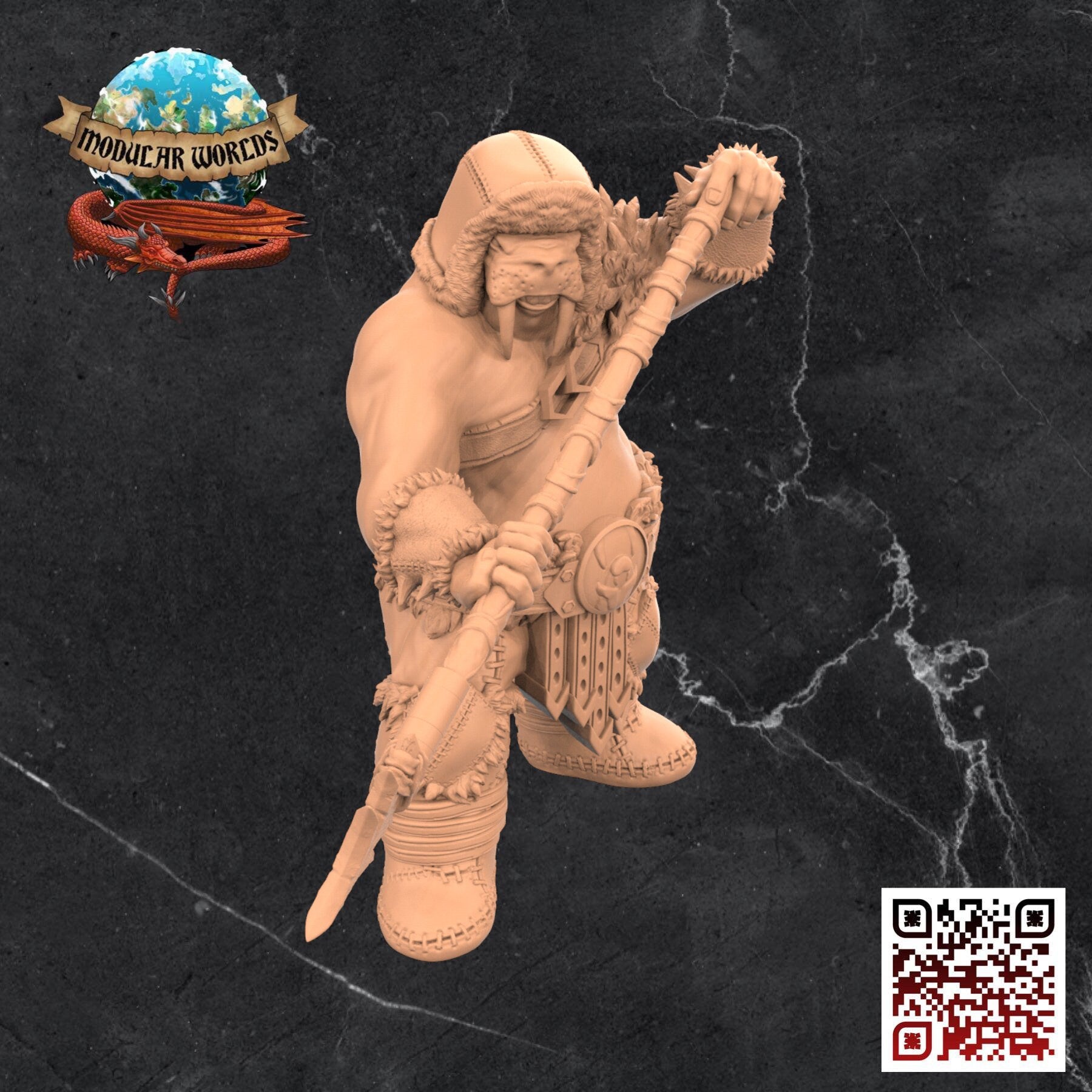 Walrusfolk Soldier : Tabletop Gaming Miniature (Resin 3D Print)