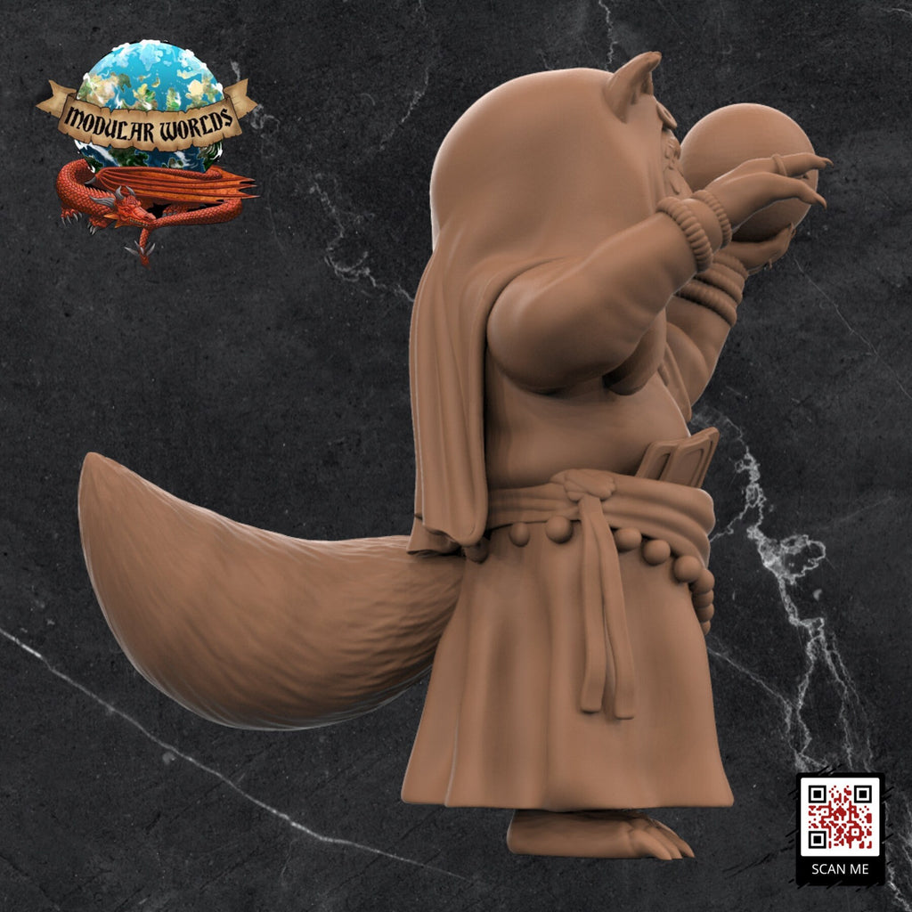 Raccoonfolk Mystic: Tabletop Gaming Miniature (Resin 3D Print)