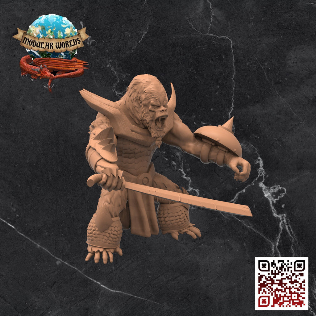 Apefolk Fighter: Tabletop Gaming Miniature (Resin 3D Print)
