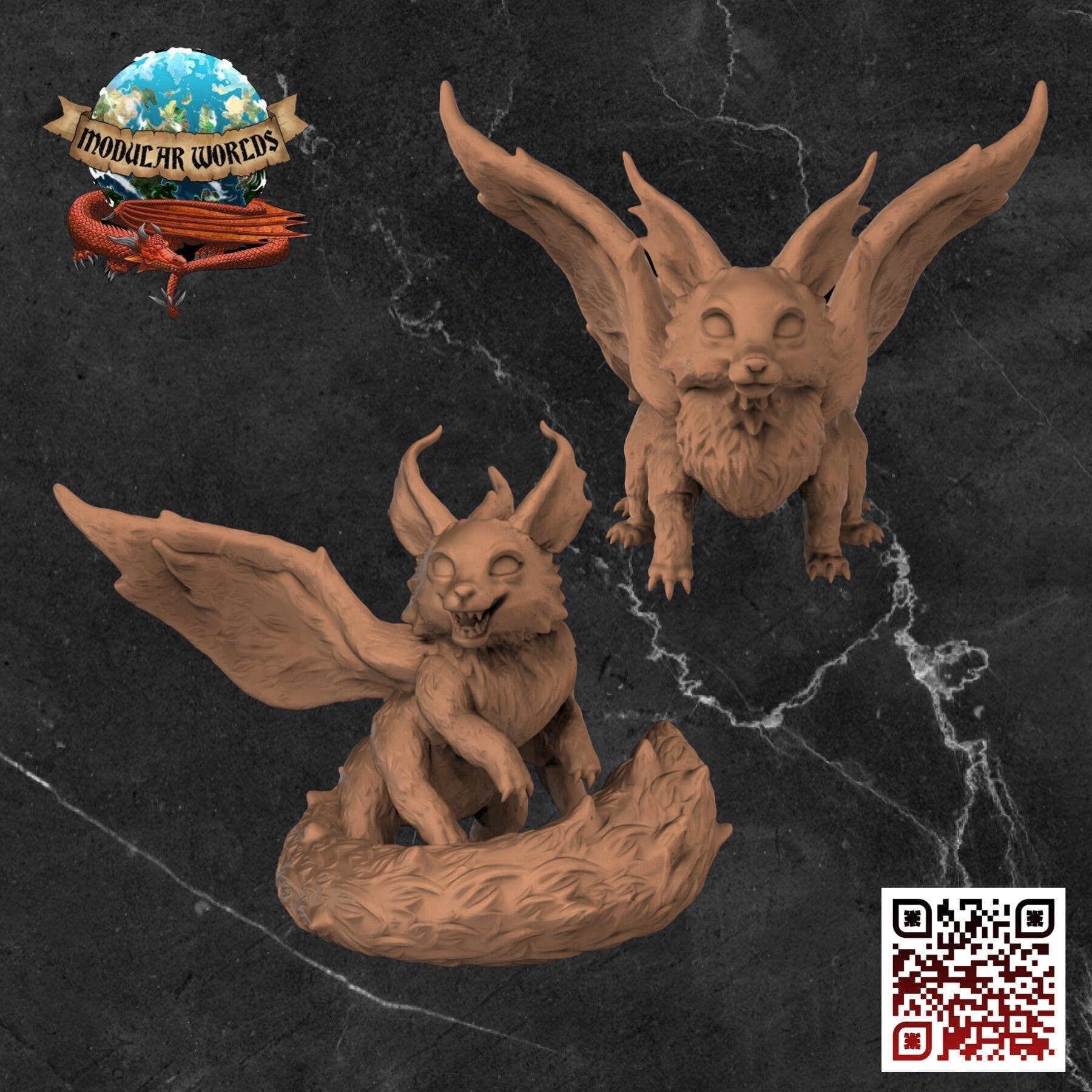 Fey Foxes: Tabletop Gaming Miniature (Resin 3D Print)