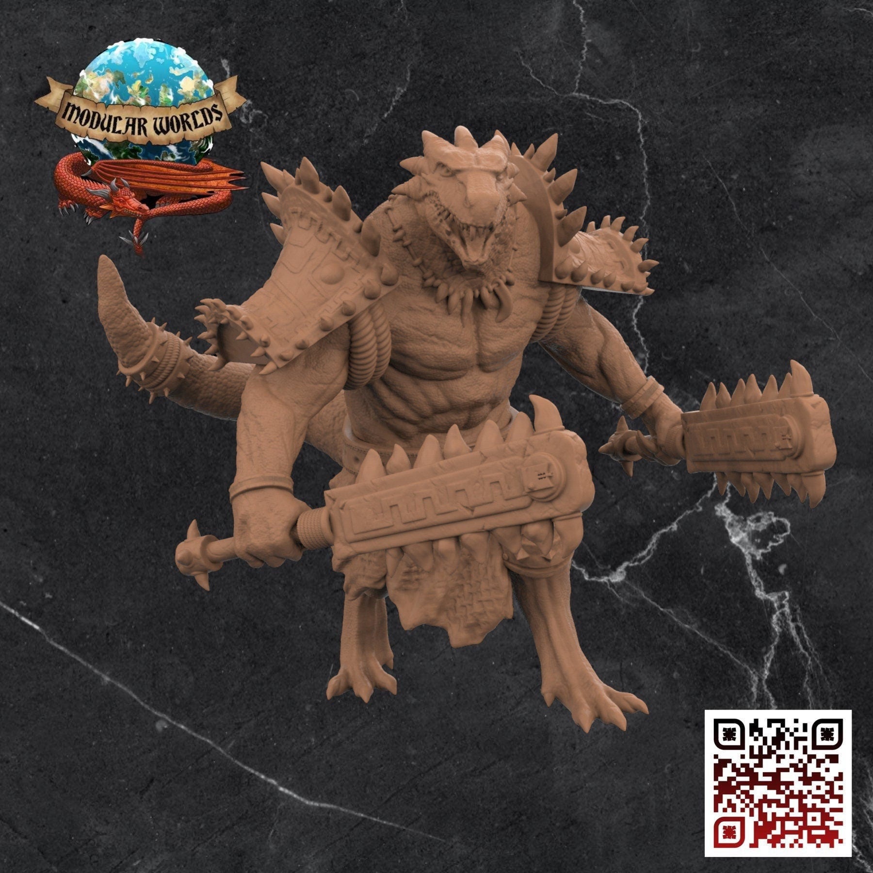 Lizardfolk Berserker: Tabletop Gaming Miniature (Resin 3D Print)