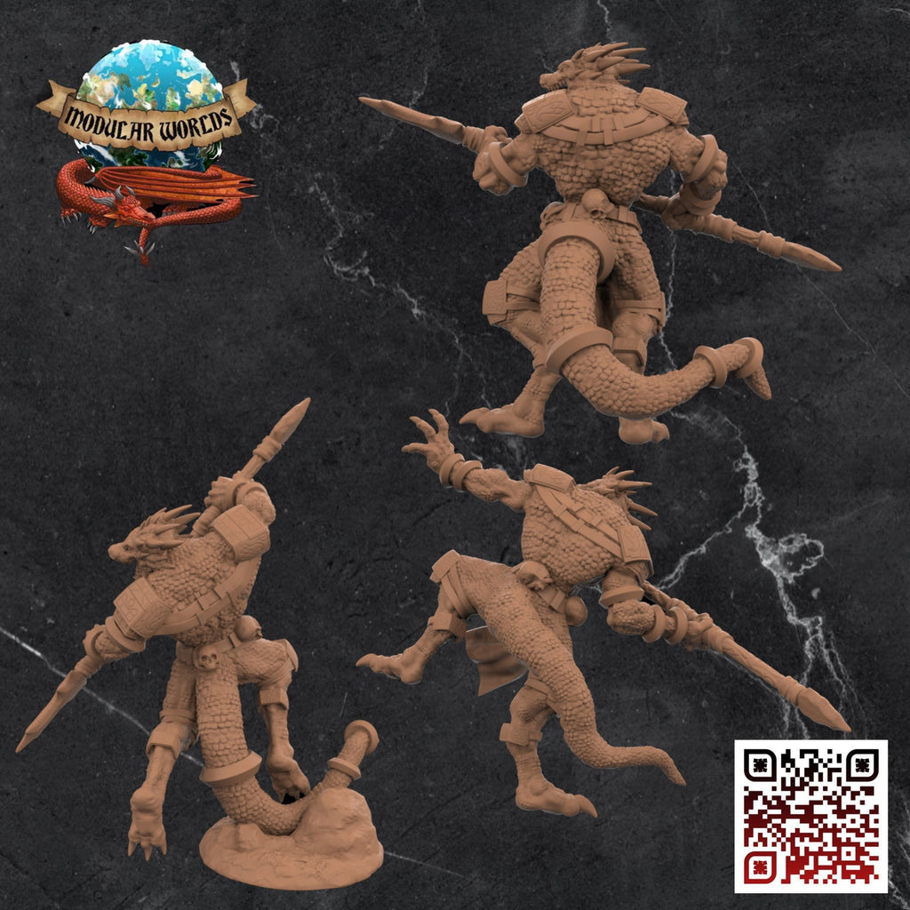 Lizardfolk Warriors x3: Tabletop Gaming Miniature (Resin 3D Print)