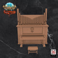Church Organ & Stool: Tabletop Gaming Miniature (Resin 3D Print)