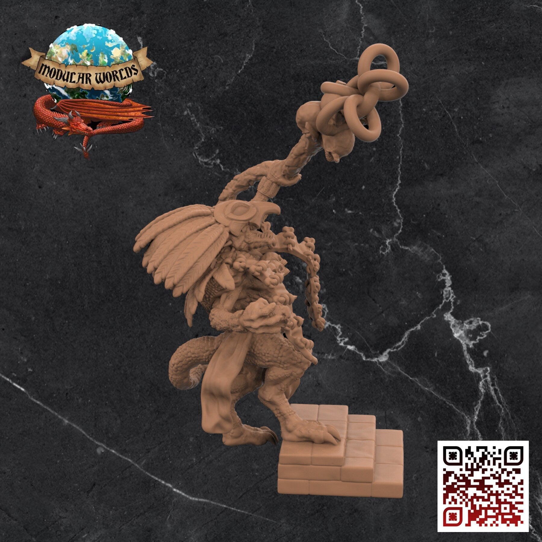 Lizardfolk Shaman: Tabletop Gaming Miniature (Resin 3D Print)