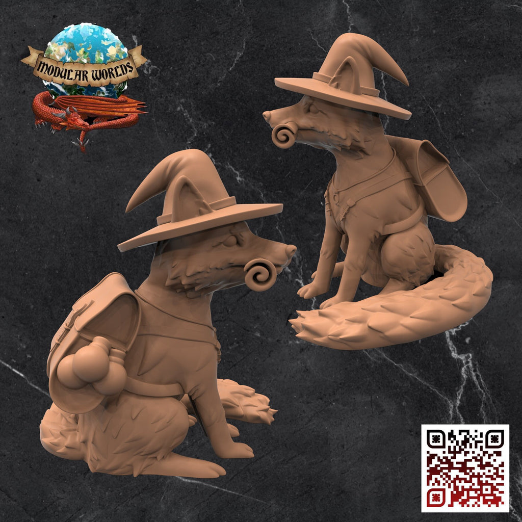 Fox Familiar: Tabletop Gaming Miniature (Resin 3D Print)