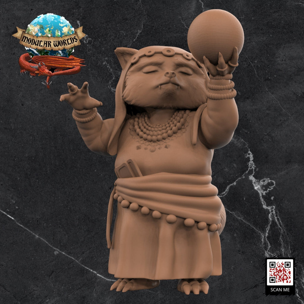 Raccoonfolk Mystic: Tabletop Gaming Miniature (Resin 3D Print)