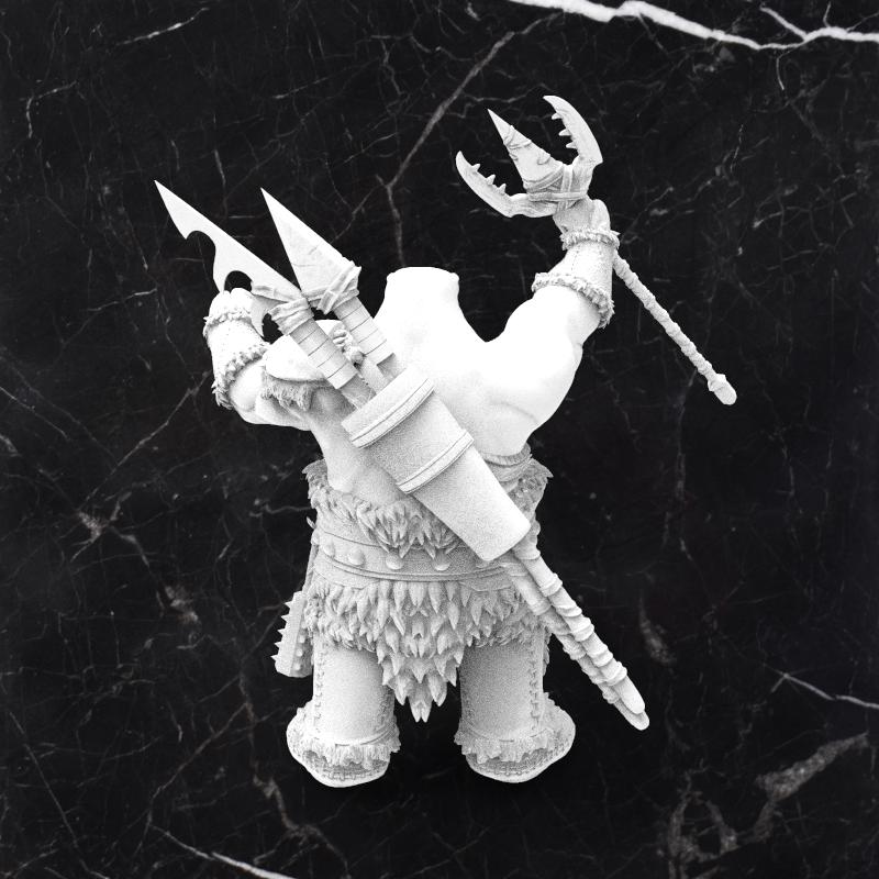 Walrusfolk Chieftain: Tabletop Gaming Miniature (Resin 3D Print)