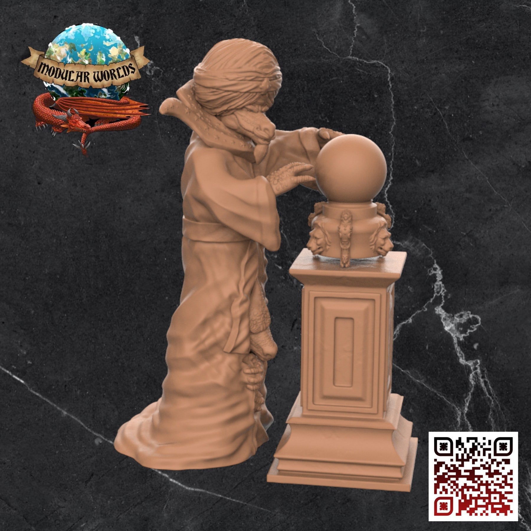 Kobold Mystics & Crystal Ball: Tabletop Gaming Miniature (Resin 3D Print)