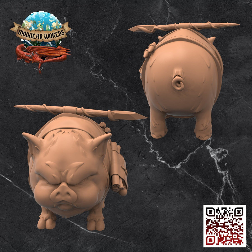 Pig Familiar: Tabletop Gaming Miniature (Resin 3D Print)