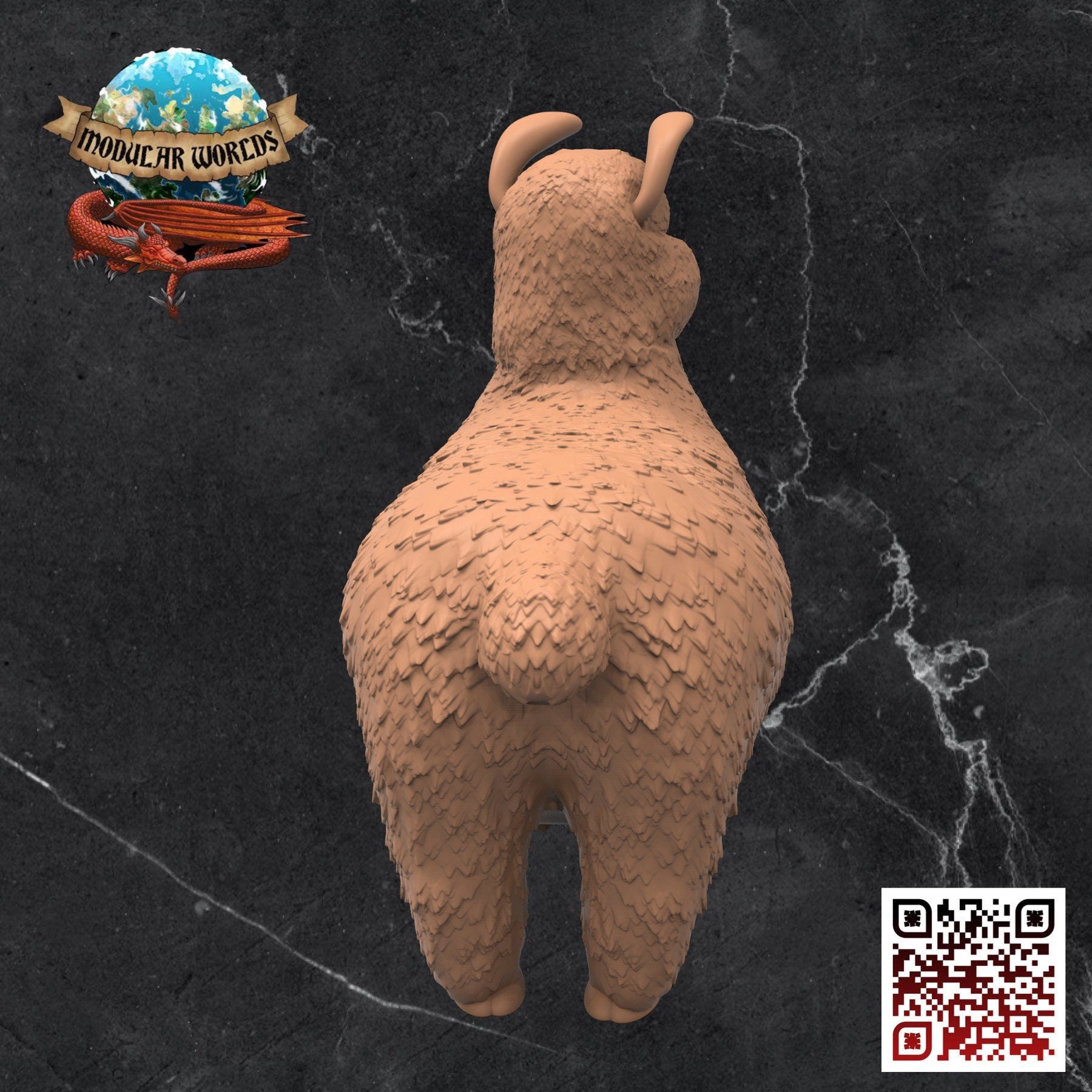 Chubby Llama: Tabletop Gaming Miniature (Resin 3D Print)
