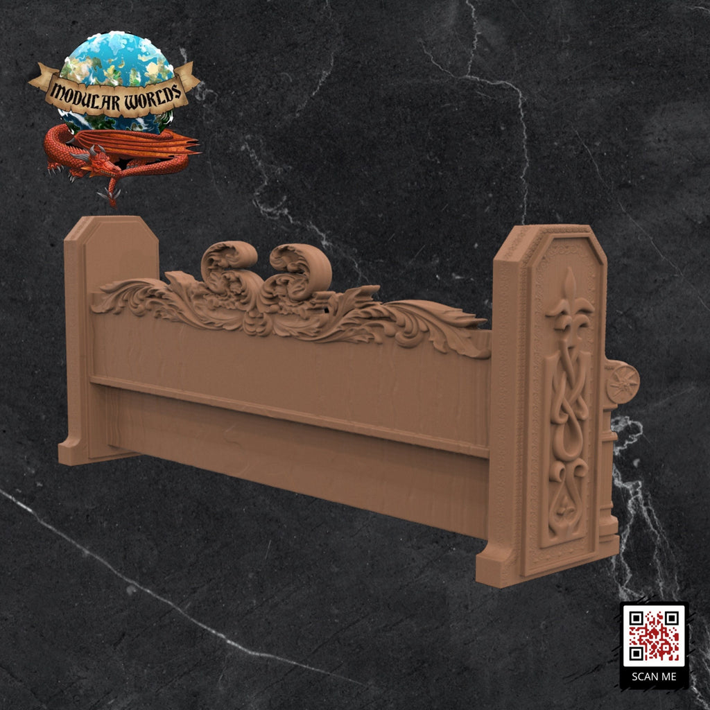 Church Altar & Pews: Tabletop Gaming Miniature (Resin 3D Print)