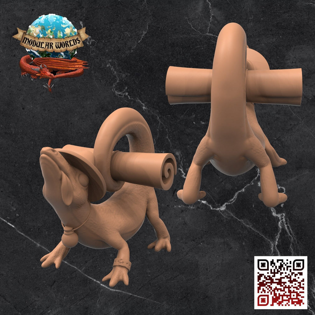 Skink Familiar: Tabletop Gaming Miniature (Resin 3D Print)