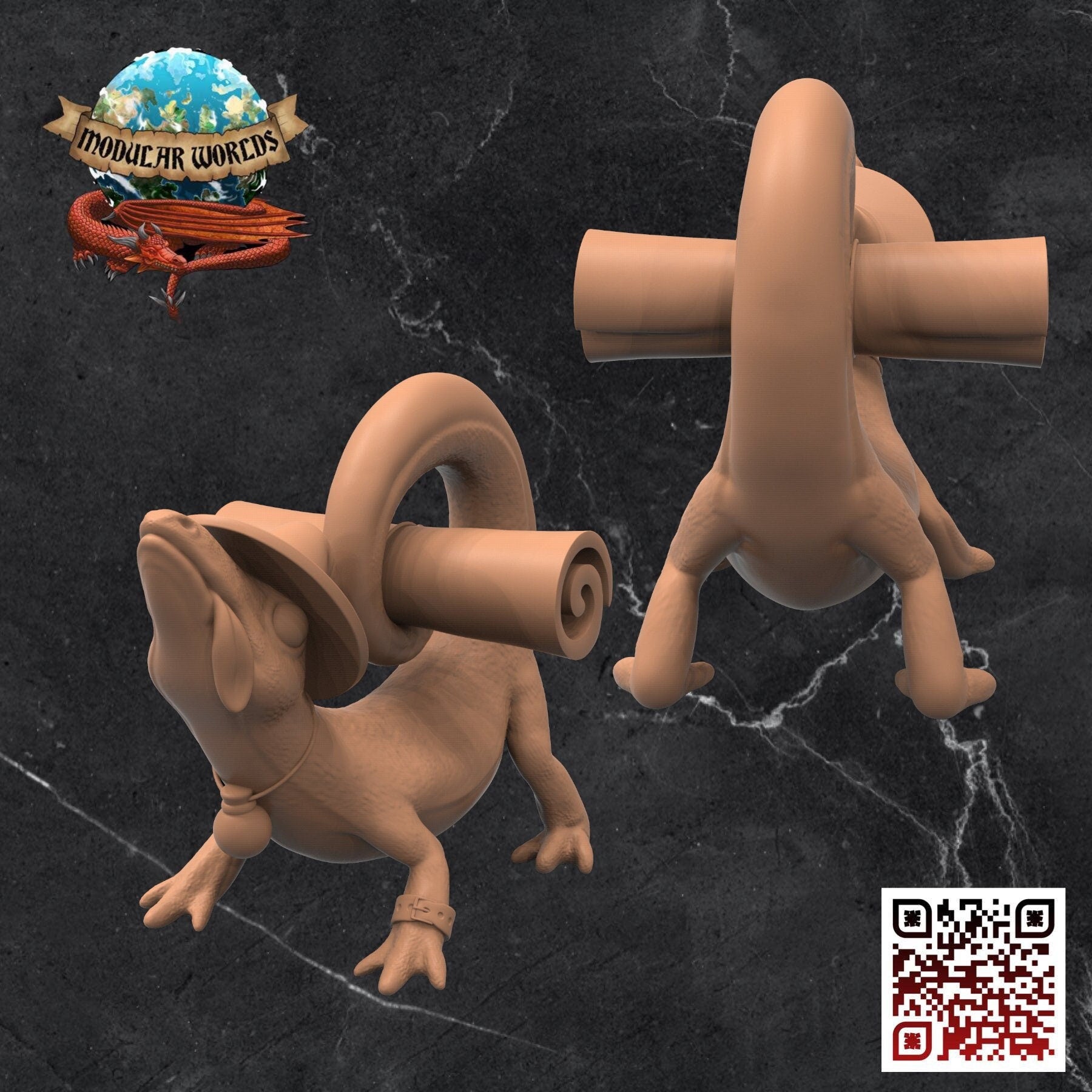 Skink Familiar: Tabletop Gaming Miniature (Resin 3D Print)