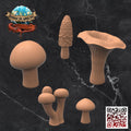 Small Mushrooms (x25): Tabletop Gaming Miniature (Resin 3D Print)