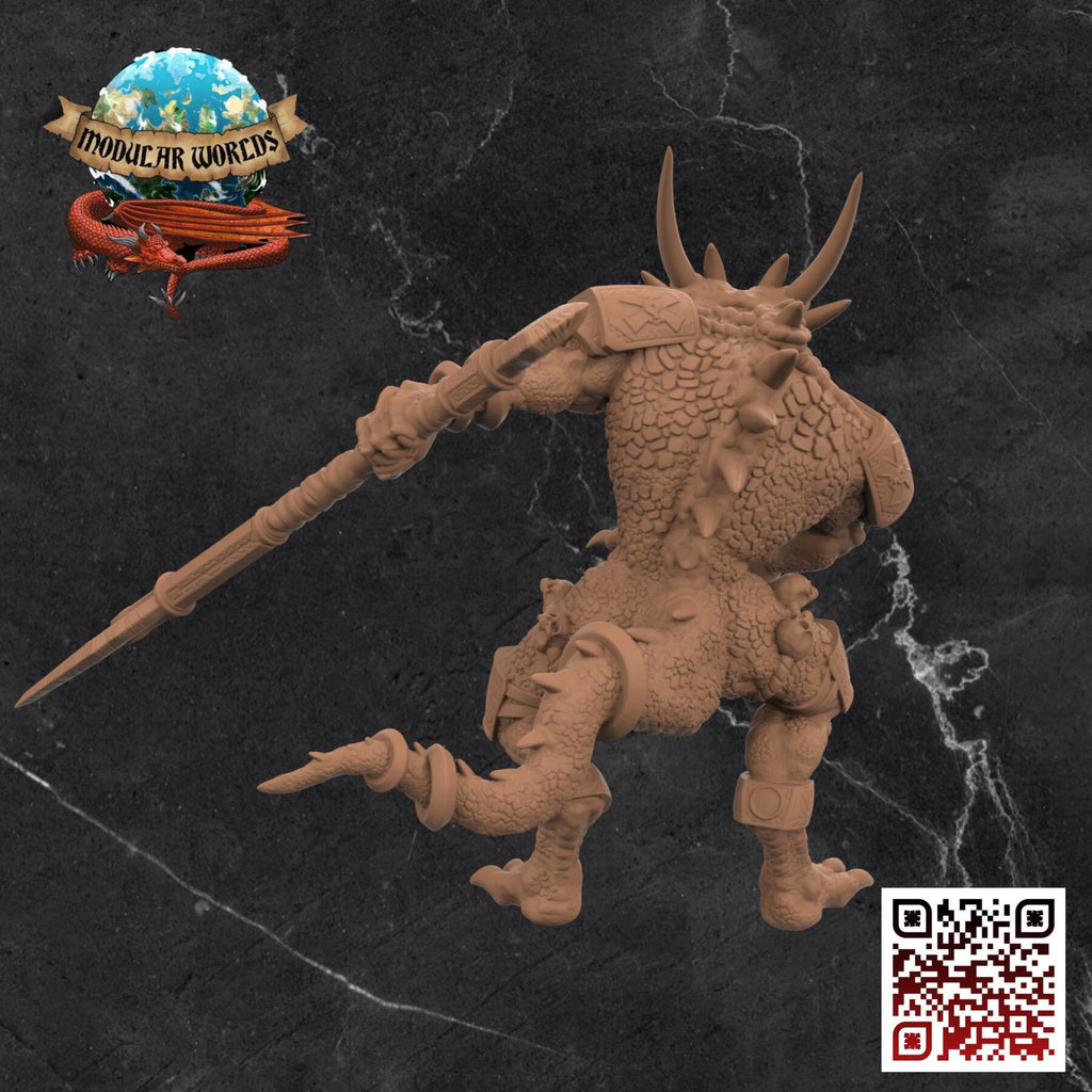 Lizardfolk Bodyguard Miniature for D&D, Pathfinder