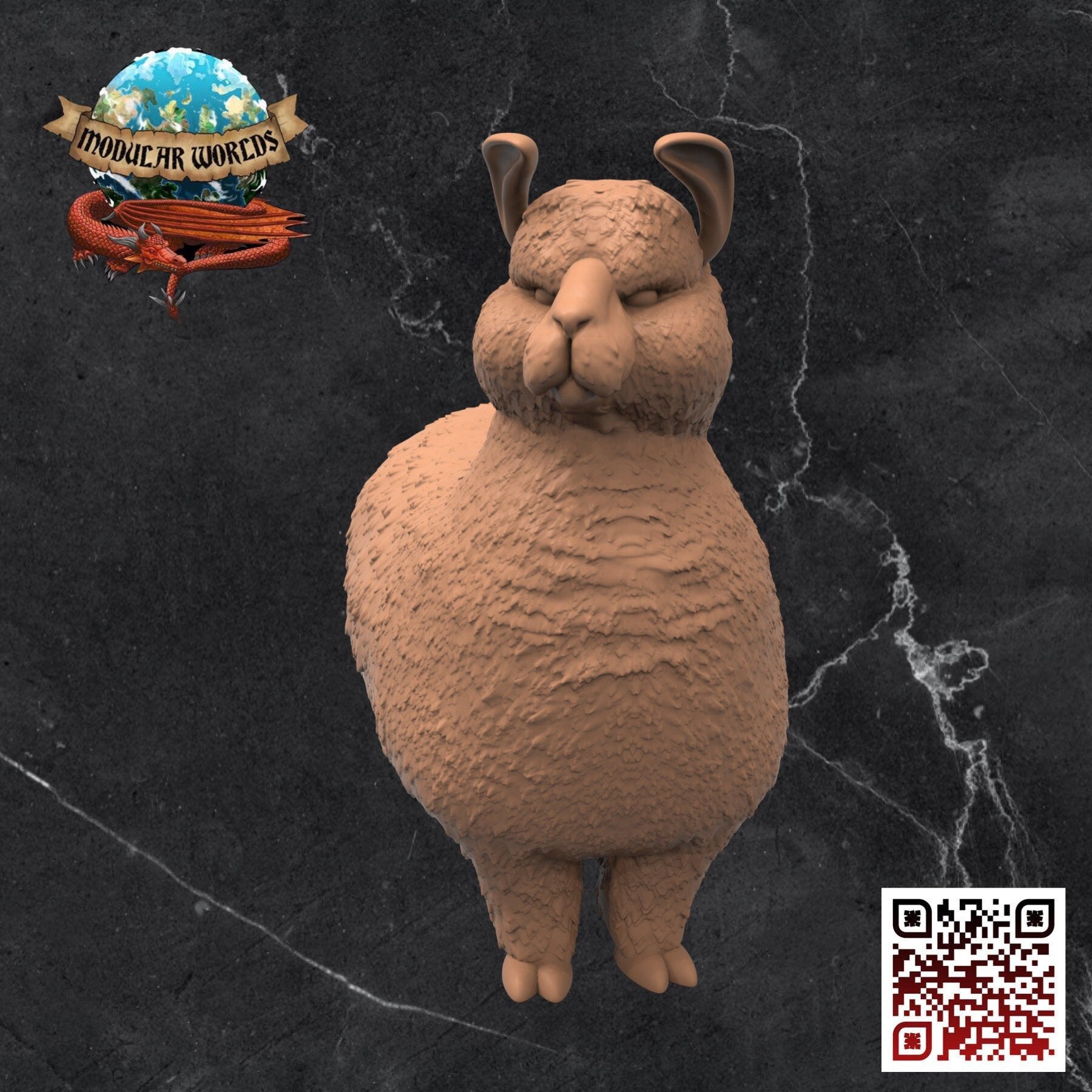 Chubby Llama: Tabletop Gaming Miniature (Resin 3D Print)