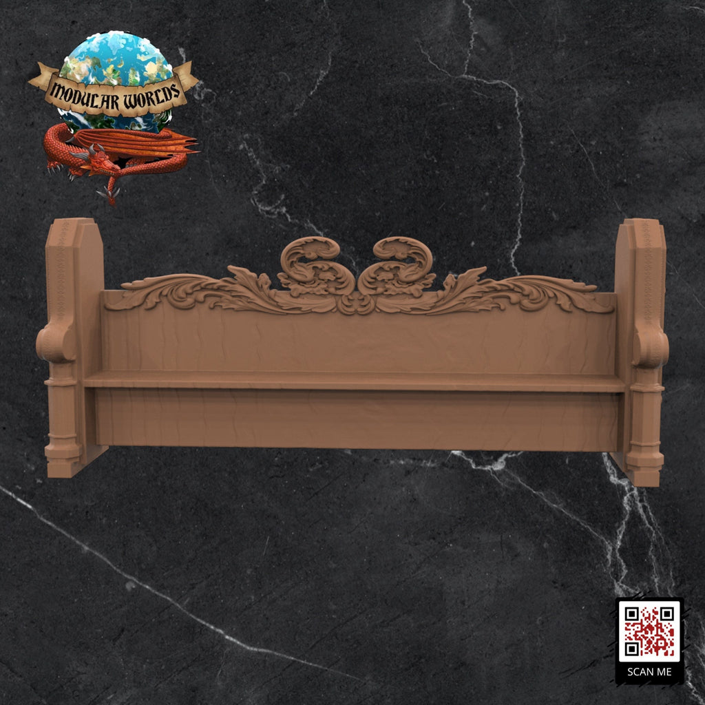 Church Altar & Pews: Tabletop Gaming Miniature (Resin 3D Print)
