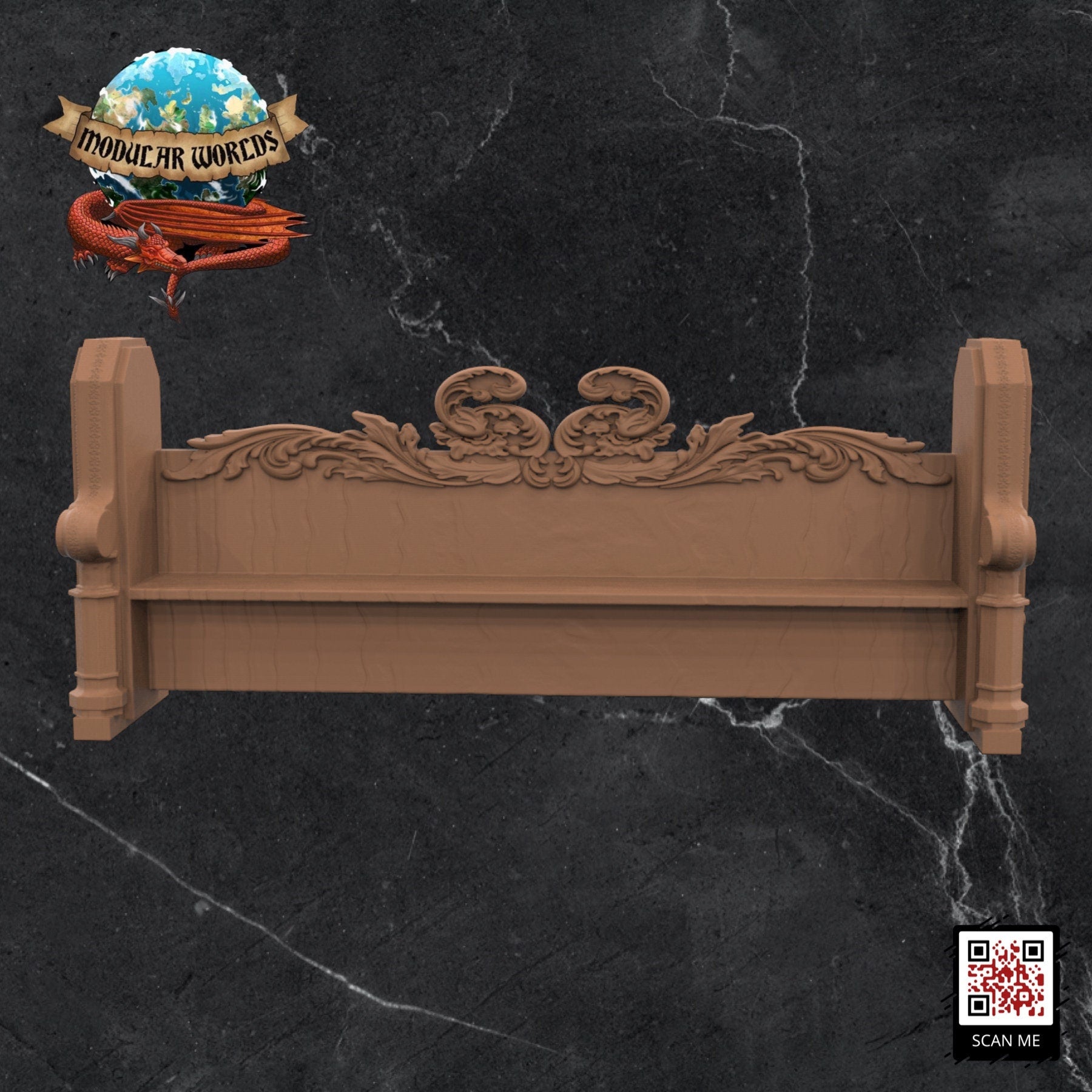 Church Altar & Pews: Tabletop Gaming Miniature (Resin 3D Print)