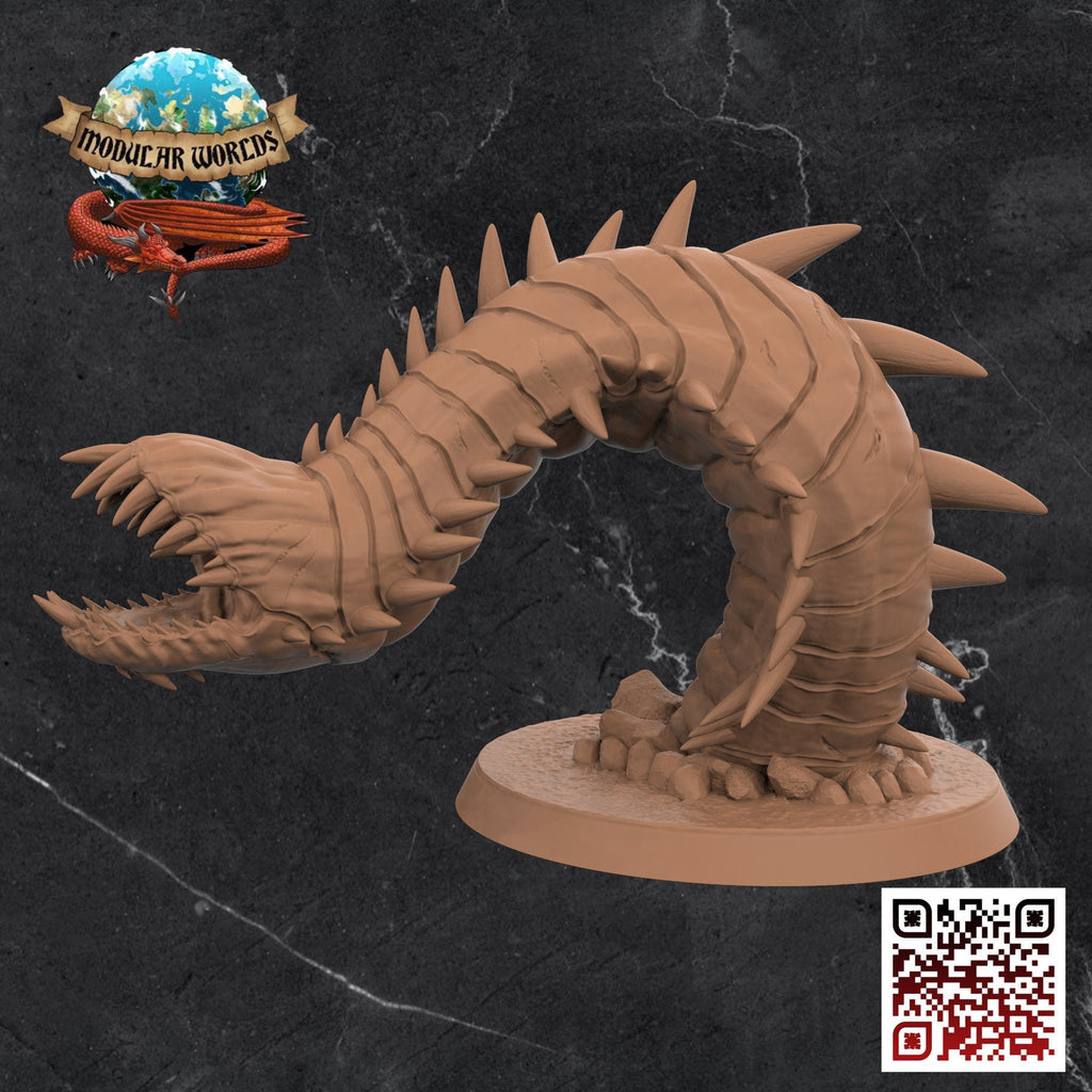 Purple Worm: Tabletop Gaming Miniature (Resin 3D Print)