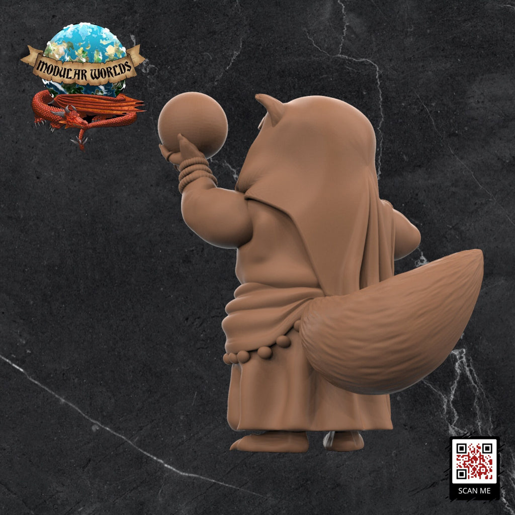 Raccoonfolk Mystic: Tabletop Gaming Miniature (Resin 3D Print)