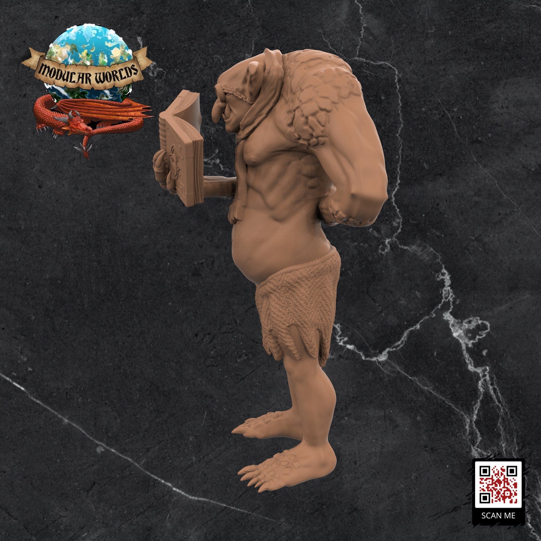 Troll Academist: Tabletop Gaming Miniature (Resin 3D Print)
