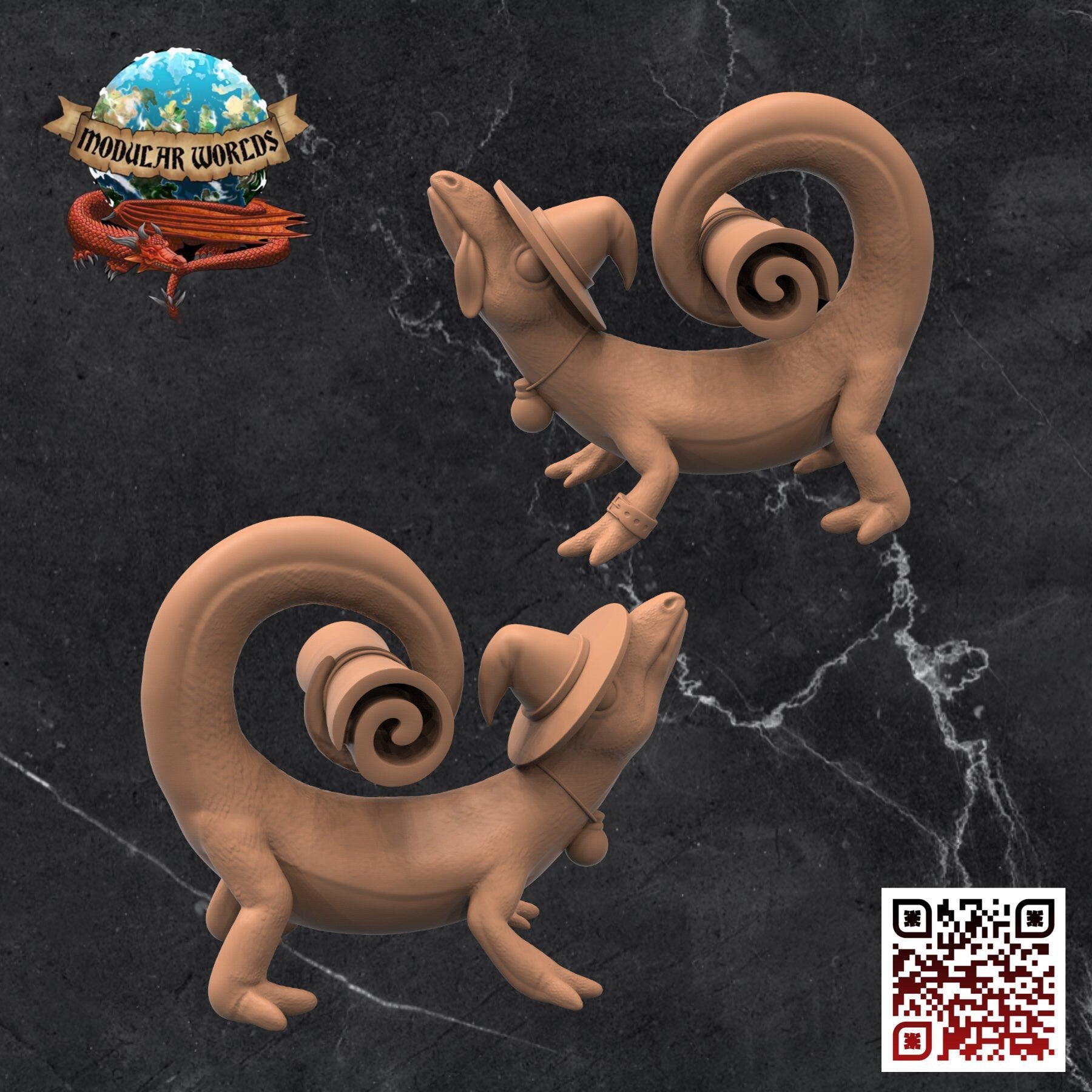 Skink Familiar: Tabletop Gaming Miniature (Resin 3D Print)