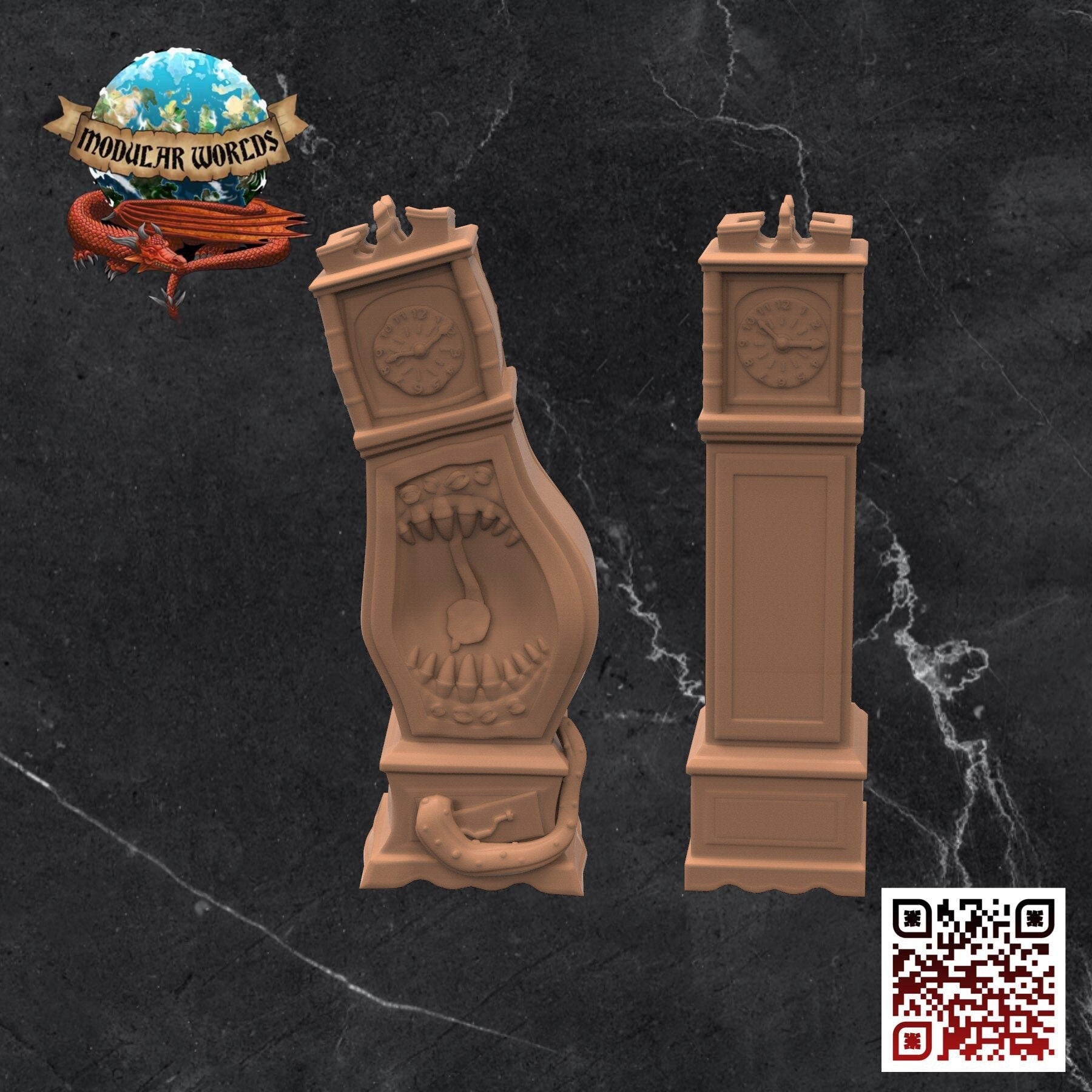 Mimic Grandfather Clock: Tabletop Gaming Miniature (Resin 3D Print)