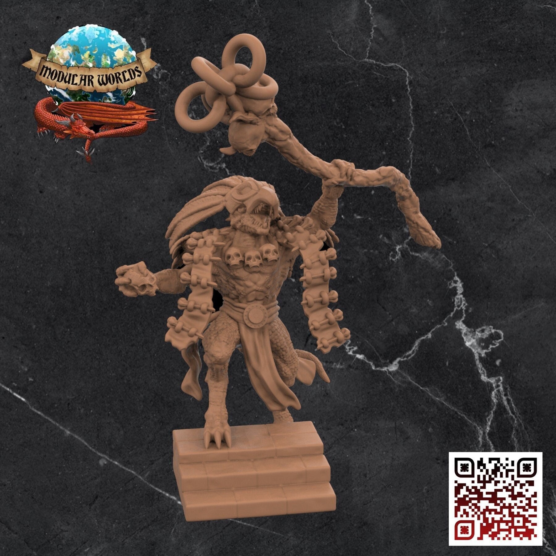 Lizardfolk Shaman: Tabletop Gaming Miniature (Resin 3D Print)