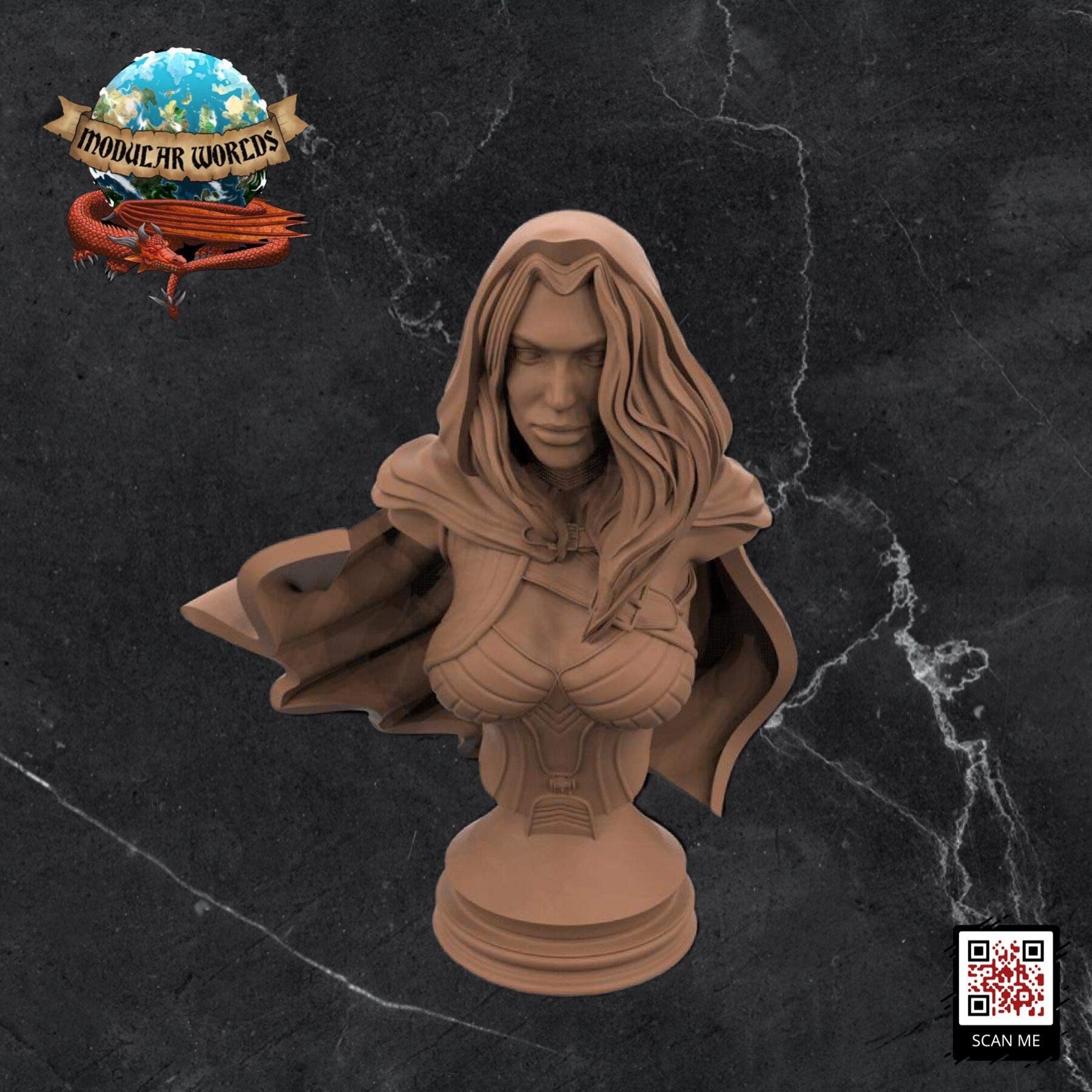 Red Ridinghood Bust: Tabletop Gaming Miniature (Resin 3D Print)