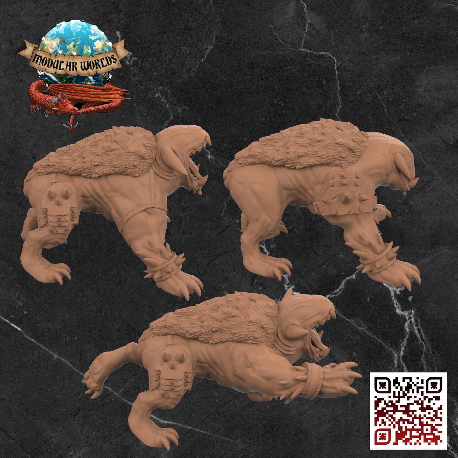 Bloodseeker Hounds (Armoured): Tabletop Gaming Miniature (Resin 3D Print)