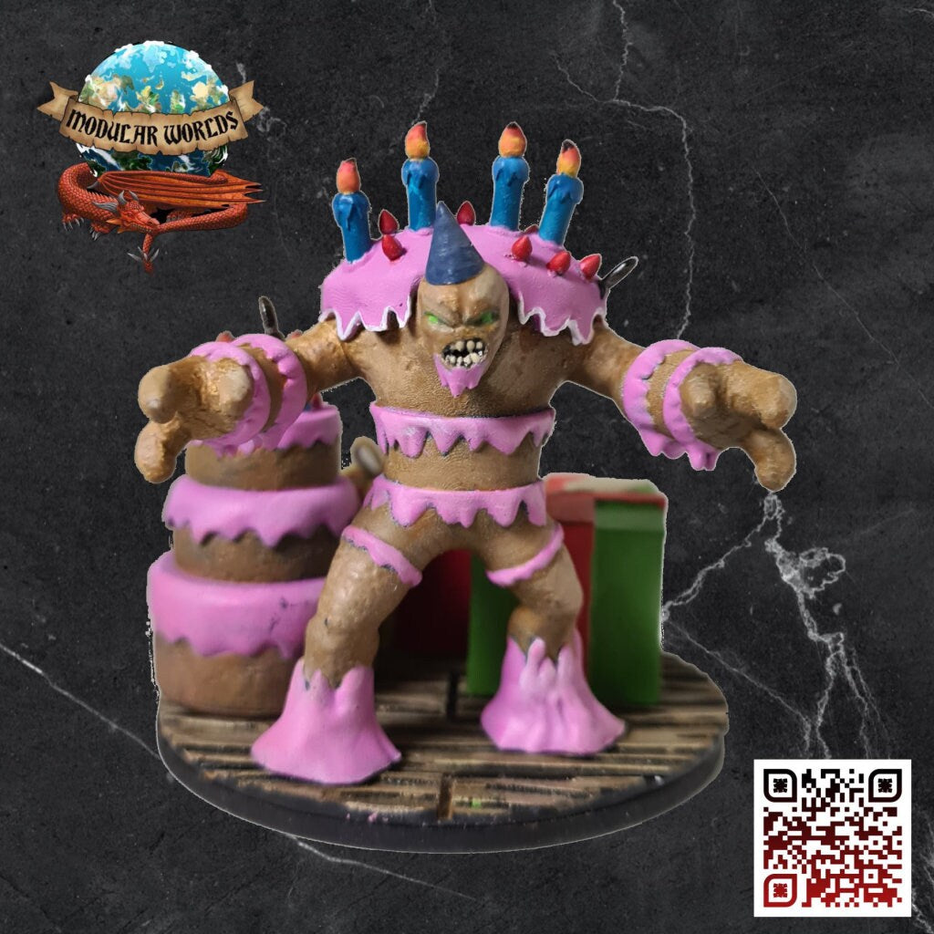 Cake Golem & Cake: Tabletop Gaming Miniature (Resin 3D Print)