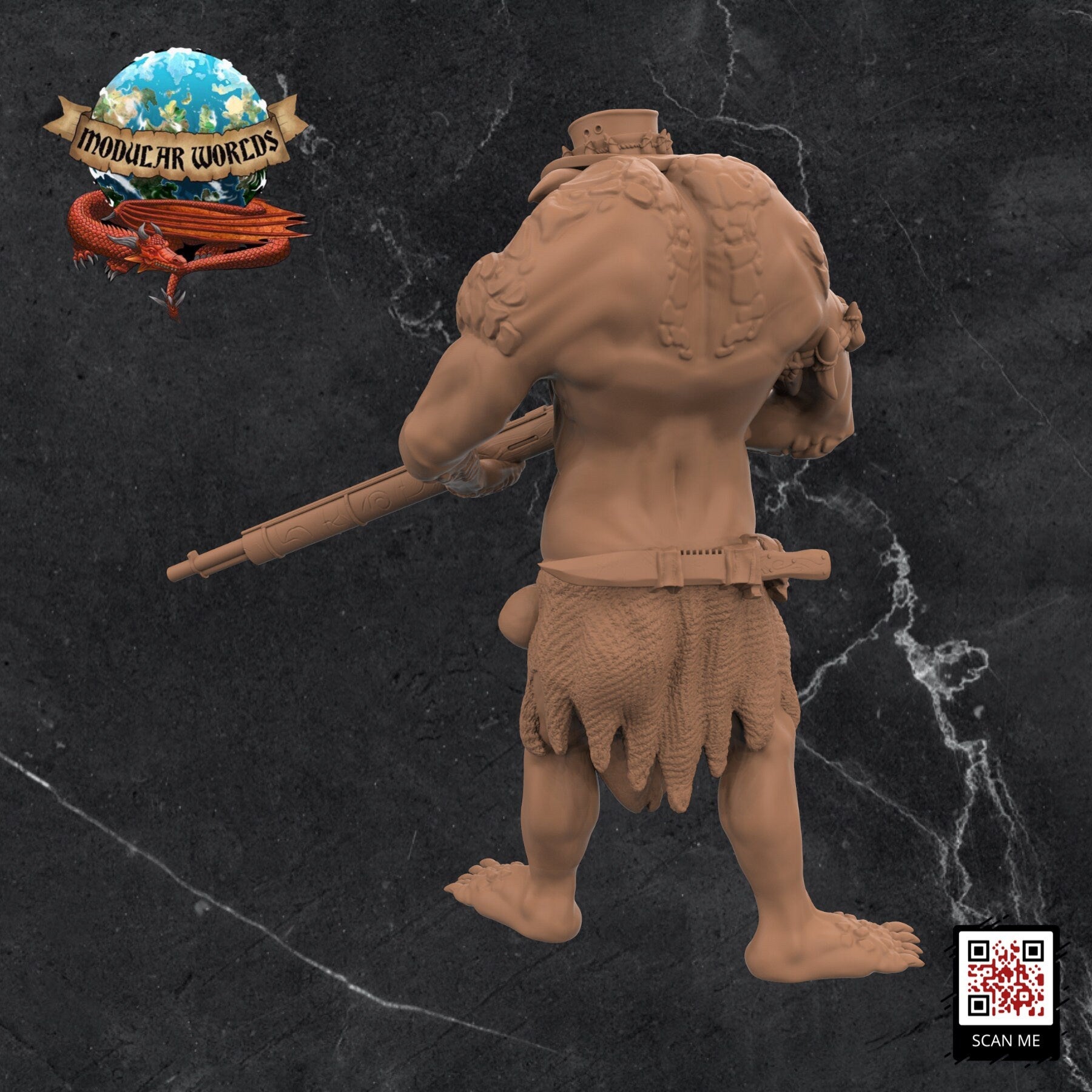 Troll Big Game Hunter: Tabletop Gaming Miniature (Resin 3D Print)